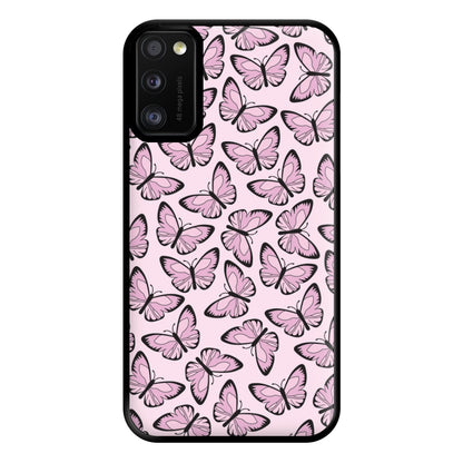 Pink And Black Butterfly - Butterfly Patterns Phone Case for Galaxy A41