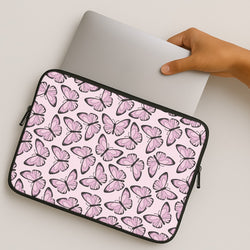 Pink And Black Butterfly - Butterfly Patterns MacBook Case