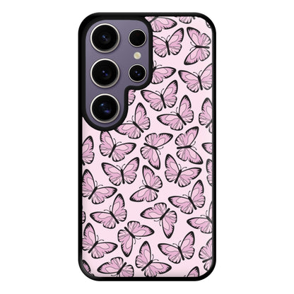 Pink And Black Butterfly - Butterfly Patterns Phone Case for Galaxy S25 Ultra