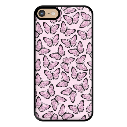 Pink And Black Butterfly - Butterfly Patterns Phone Case for iPhone 6 / 7 / 8 / SE