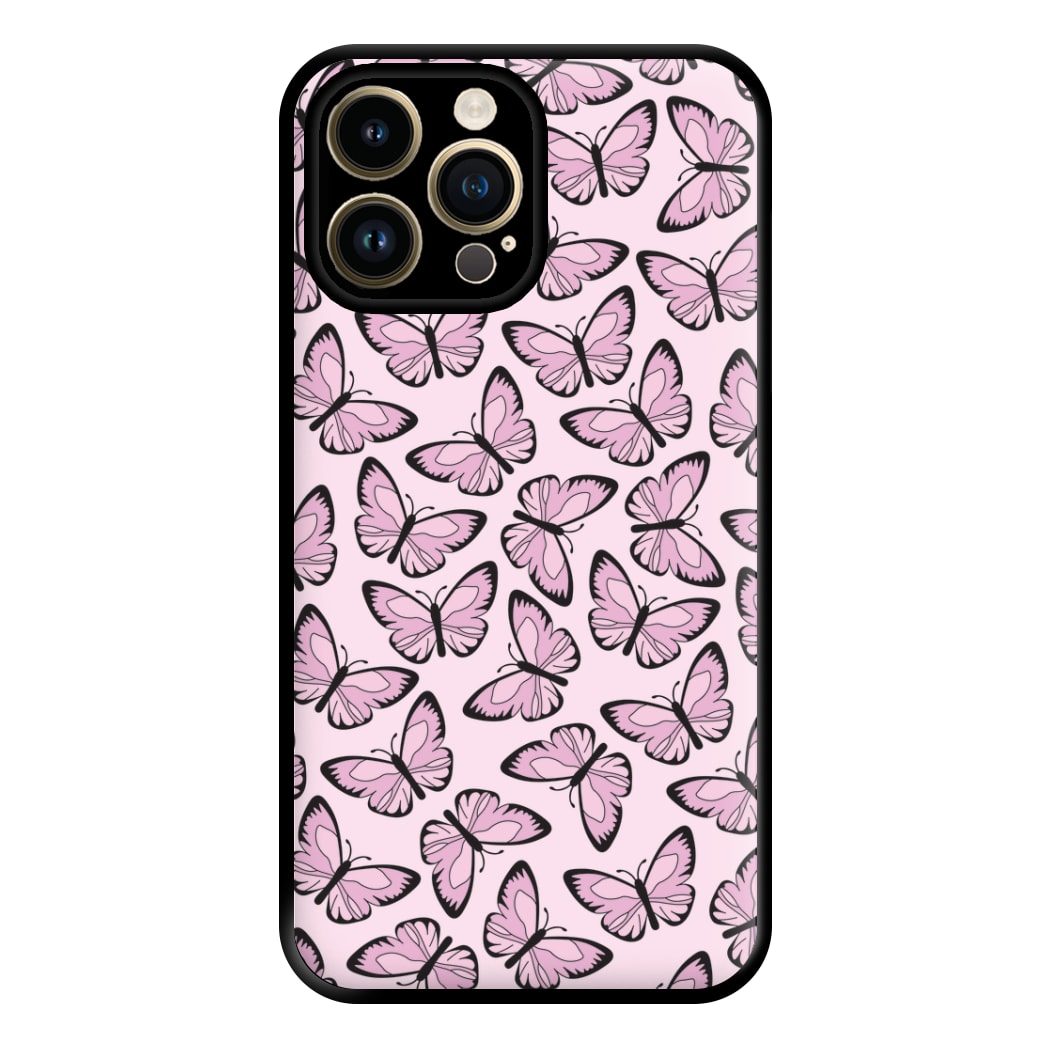 Pink And Black Butterfly - Butterfly Patterns Phone Case for iPhone 14 Pro Max