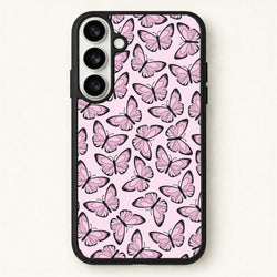 Pink And Black Butterfly - Butterfly Patterns Phone Case for Galaxy S26 Plus