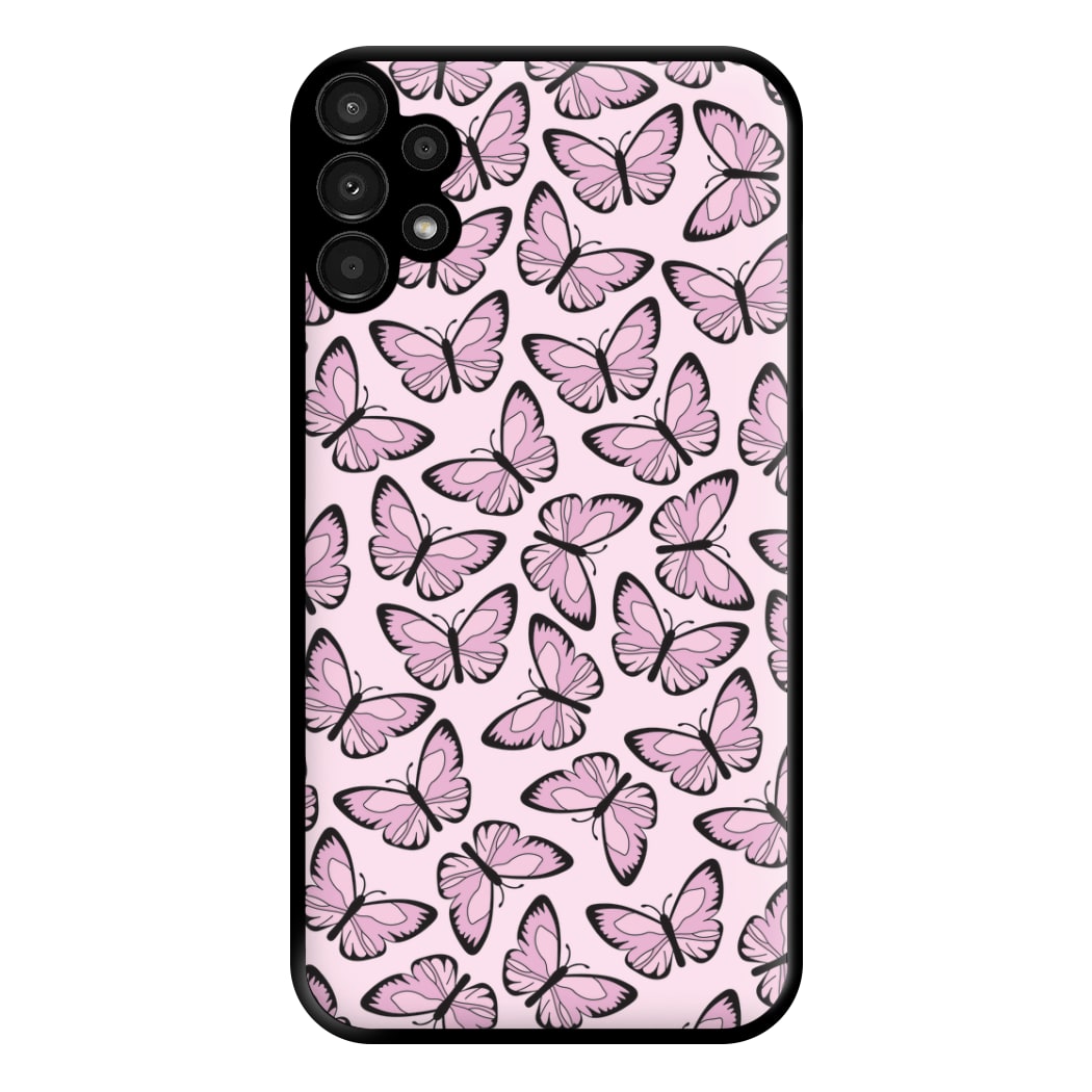 Pink And Black Butterfly - Butterfly Patterns Phone Case for Galaxy A13