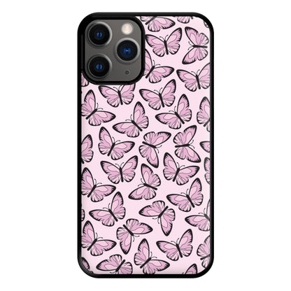 Pink And Black Butterfly - Butterfly Patterns Phone Case for iPhone 12 Pro Max