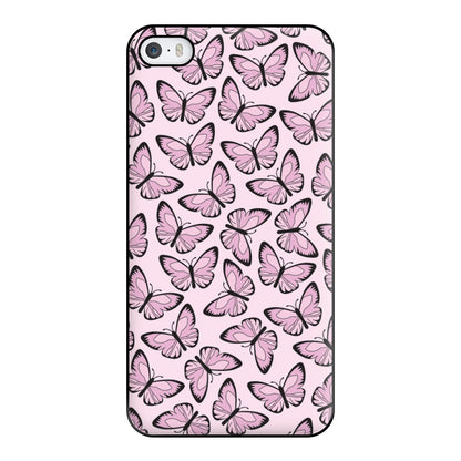 Pink And Black Butterfly - Butterfly Patterns Phone Case for iPhone 5 / 5s / SE 2016