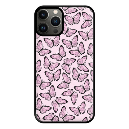 Pink And Black Butterfly - Butterfly Patterns Phone Case for iPhone 11 Pro Max