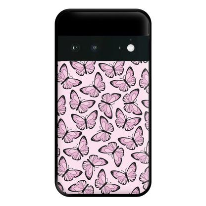 Pink And Black Butterfly - Butterfly Patterns Phone Case for Google Pixel 6a