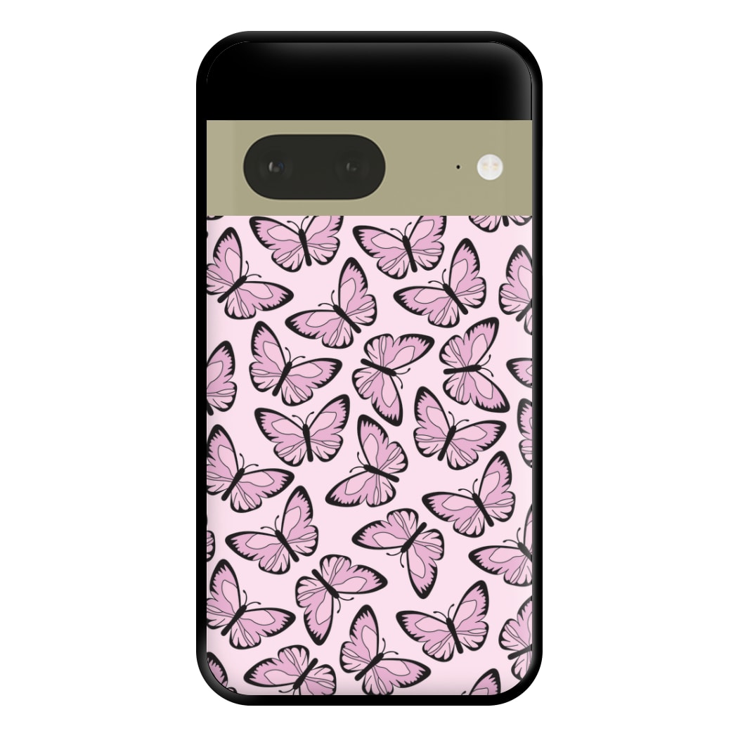 Pink And Black Butterfly - Butterfly Patterns Phone Case for Google Pixel 7a