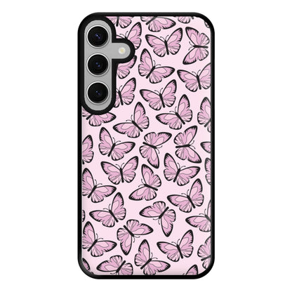 Pink And Black Butterfly - Butterfly Patterns Phone Case for Galaxy S24FE