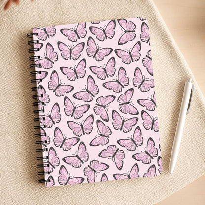 Pink And Black Butterfly - Butterfly Patterns Notepad