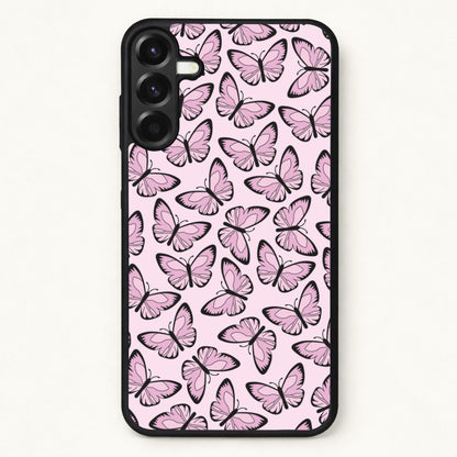 Pink And Black Butterfly - Butterfly Patterns Phone Case for Galaxy A17
