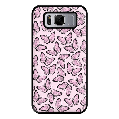 Pink And Black Butterfly - Butterfly Patterns Phone Case for Galaxy S8 Plus