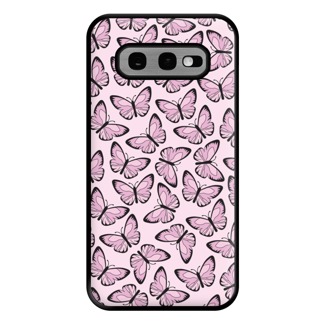 Pink And Black Butterfly - Butterfly Patterns Phone Case for Galaxy S10e