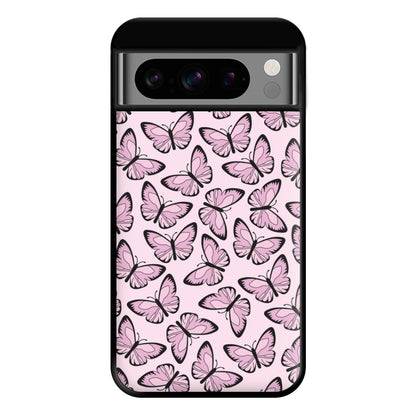 Pink And Black Butterfly - Butterfly Patterns Phone Case for Google Pixel 8 Pro