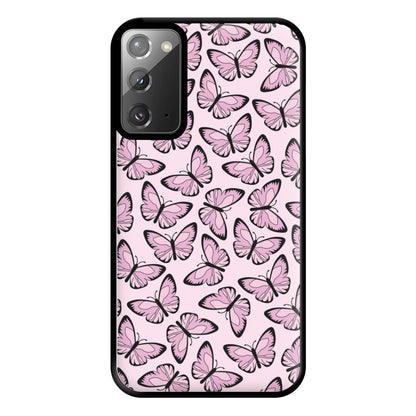 Pink And Black Butterfly - Butterfly Patterns Phone Case for Galaxy Note 20 Ultra