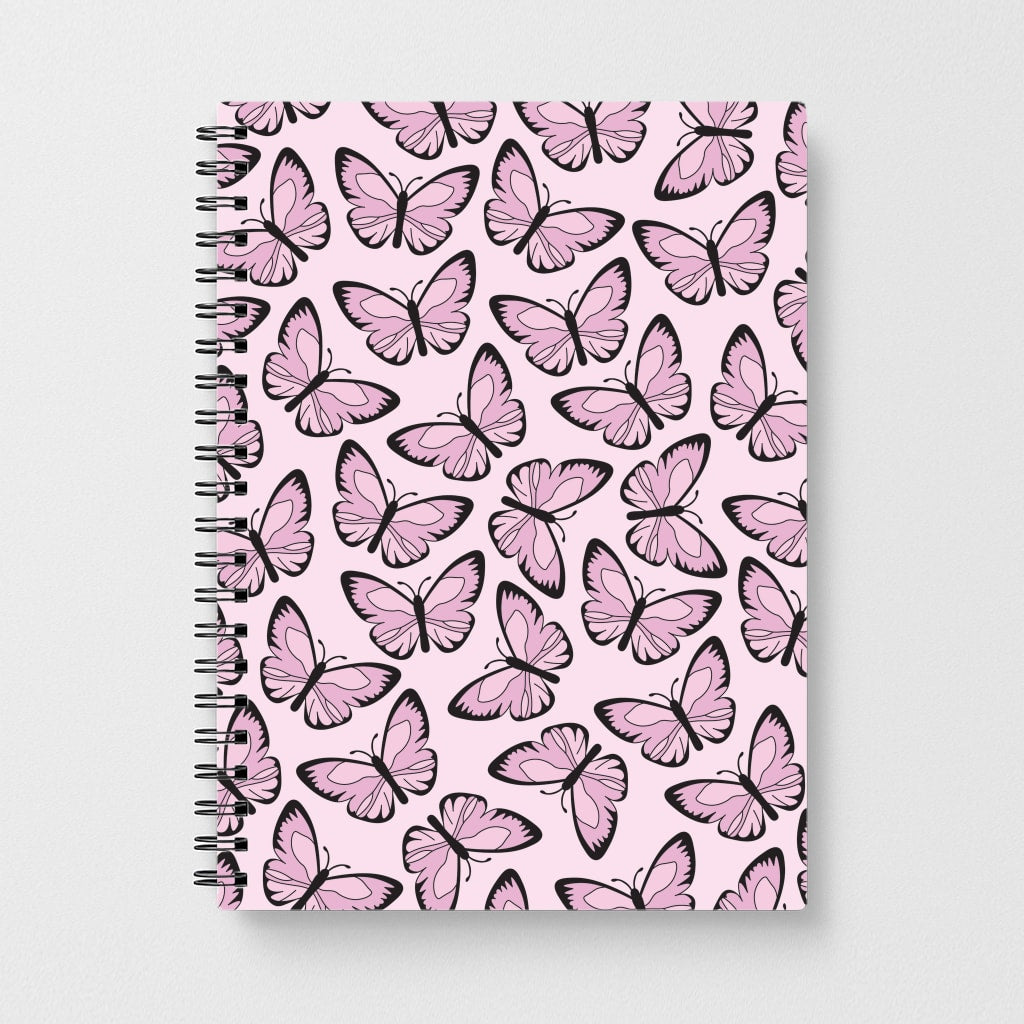 Pink And Black Butterfly - Butterfly Patterns Notebook
