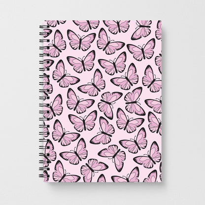 Pink And Black Butterfly - Butterfly Patterns Notebook