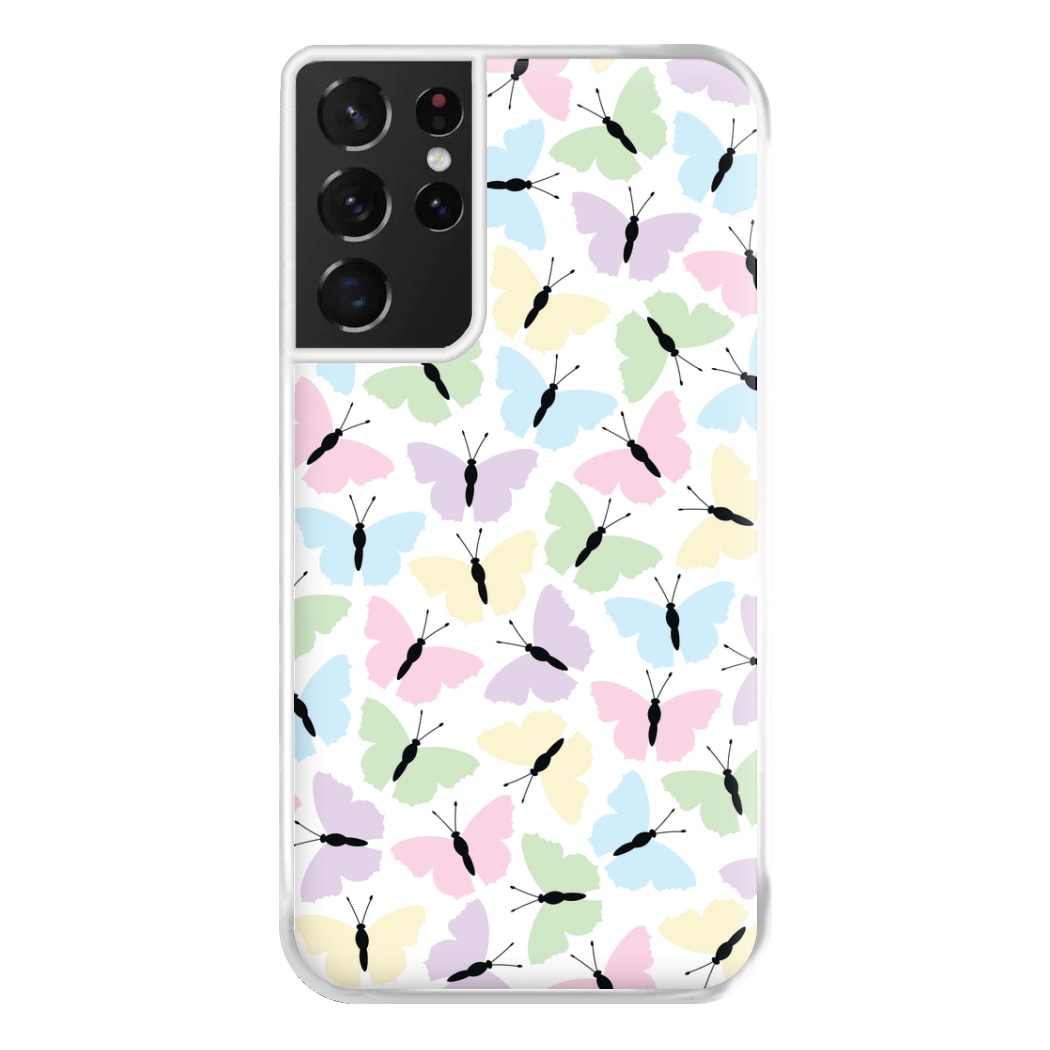 Multi Coloured Butterfly - Butterfly Patterns Phone Case for Galaxy S21 Ultra