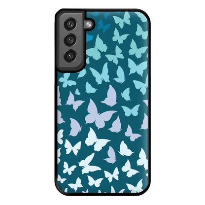 Blue Gradient Butterfly - Butterfly Patterns Phone Case for Galaxy S21FE