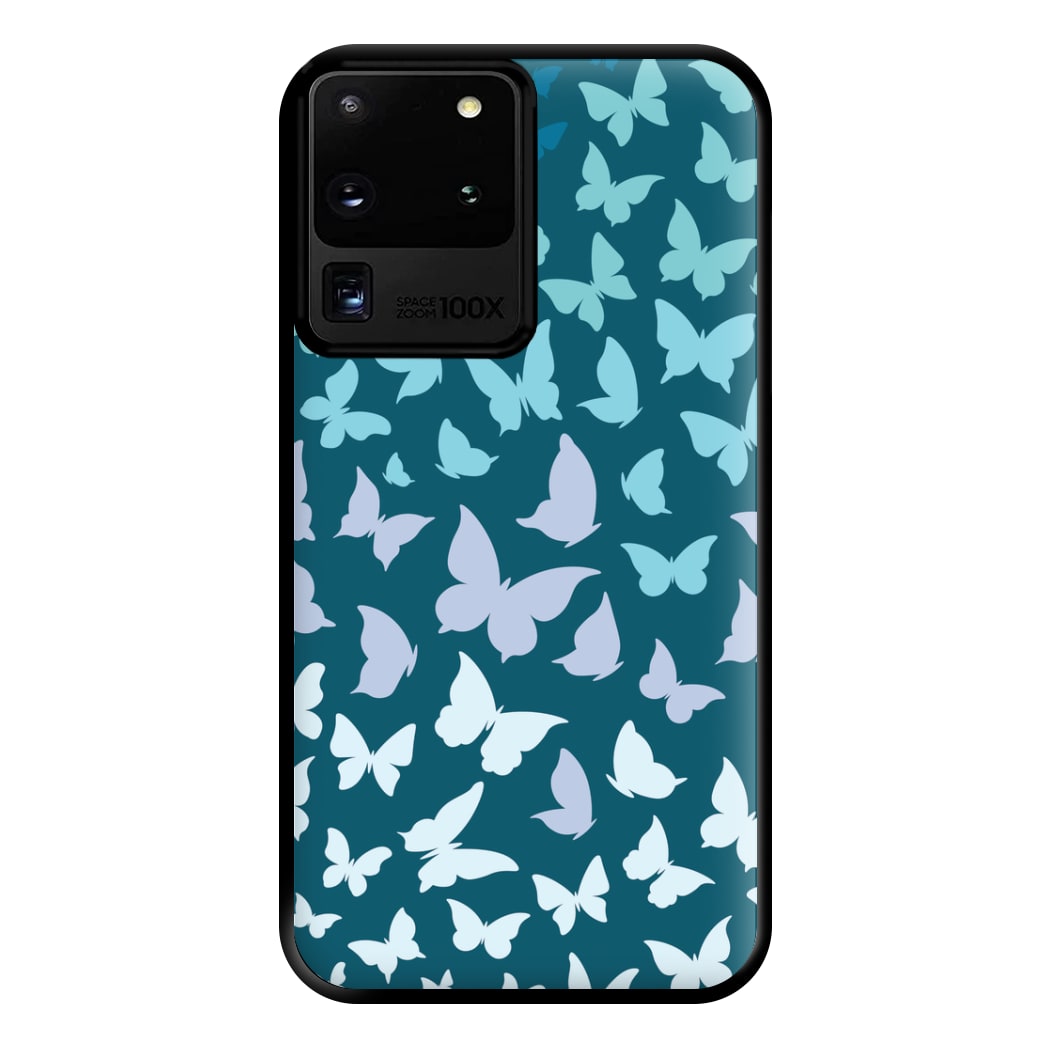 Blue Gradient Butterfly - Butterfly Patterns Phone Case for Galaxy S20 Ultra