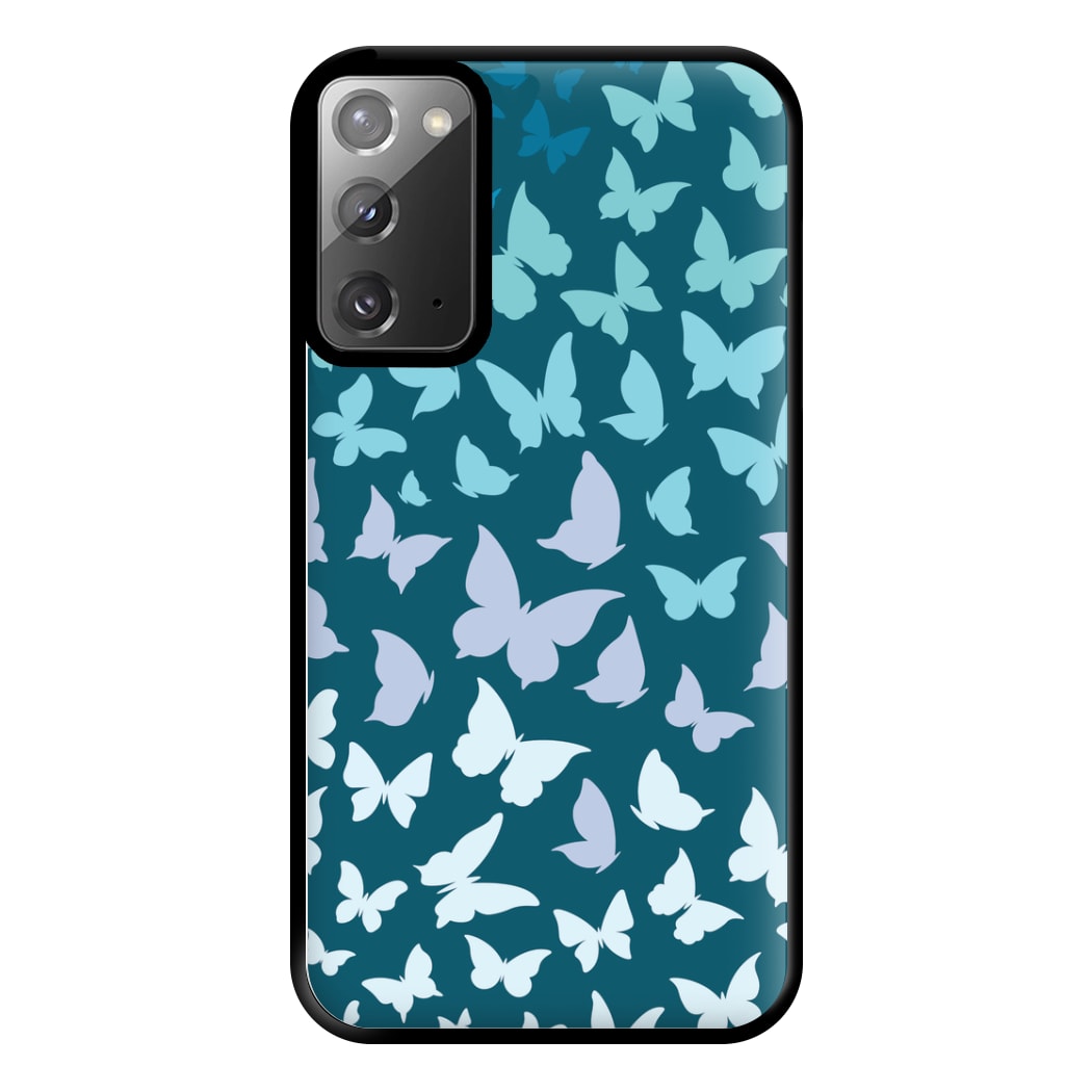 Blue Gradient Butterfly - Butterfly Patterns Phone Case for Galaxy Note 20 Ultra