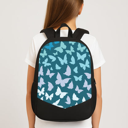 Blue Gradient Butterfly - Butterfly Patterns Large School Bag