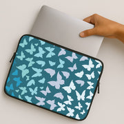Blue Gradient Butterfly - Butterfly Patterns Laptop Sleeve 2