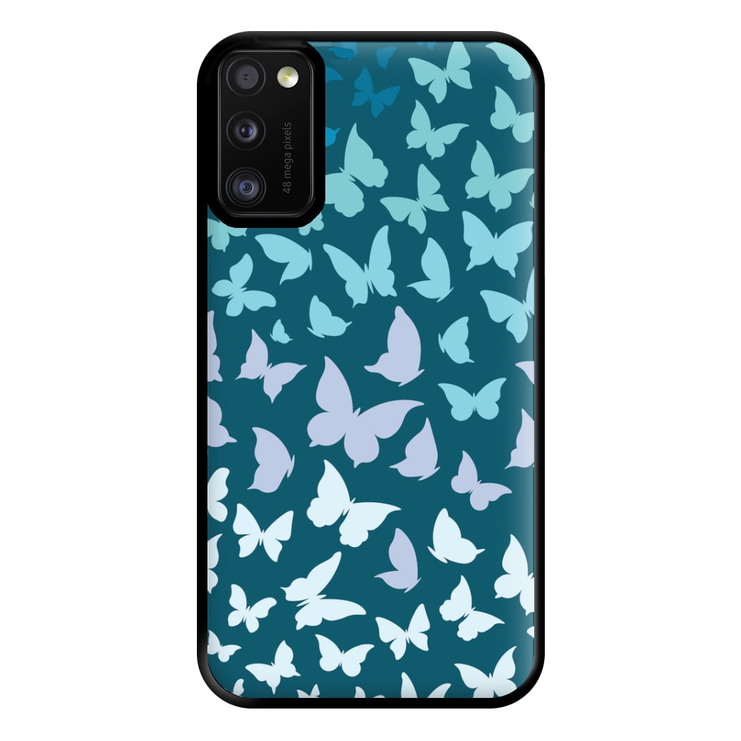 Blue Gradient Butterfly - Butterfly Patterns Phone Case for Galaxy A41