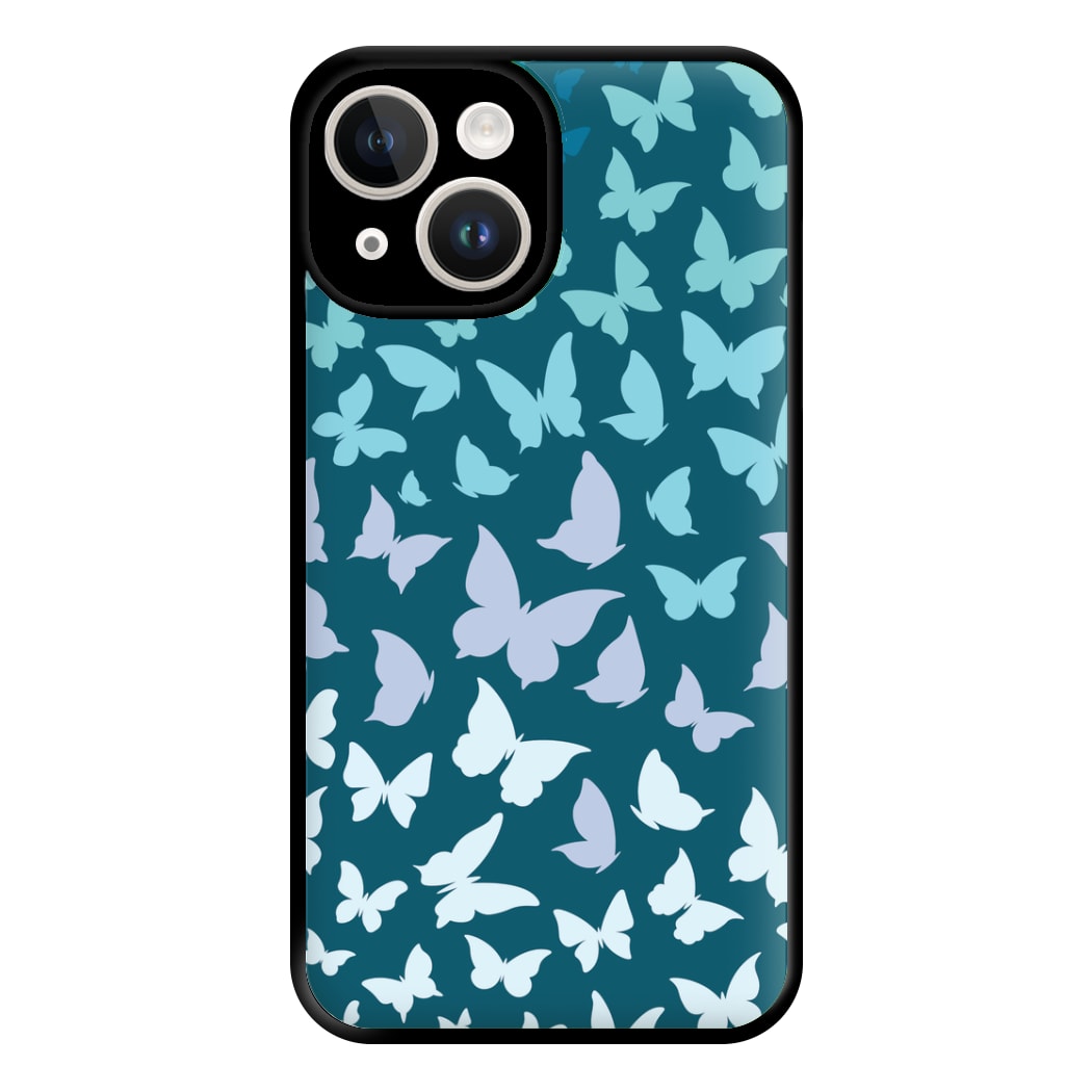 Blue Gradient Butterfly - Butterfly Patterns Phone Case for iPhone 14