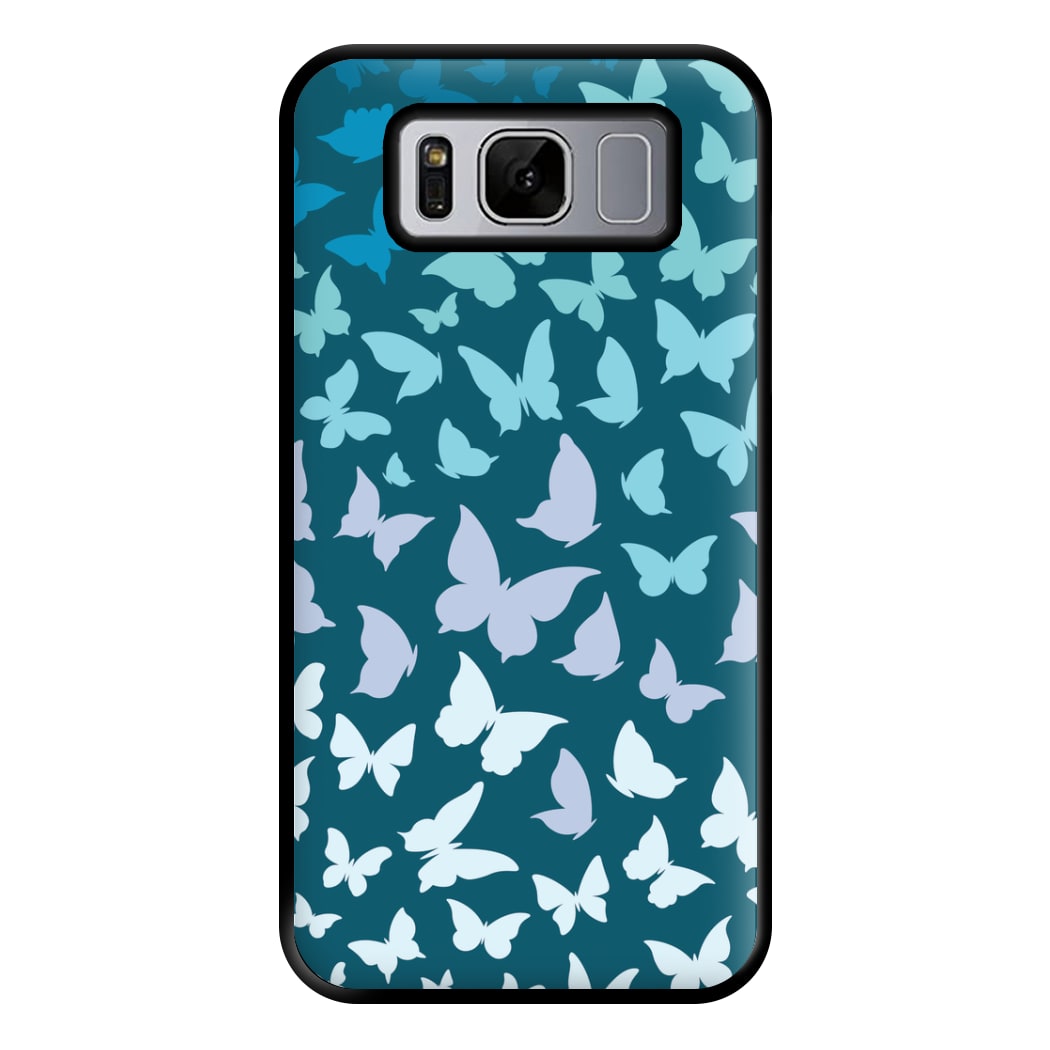 Blue Gradient Butterfly - Butterfly Patterns Phone Case for Galaxy S8 Plus