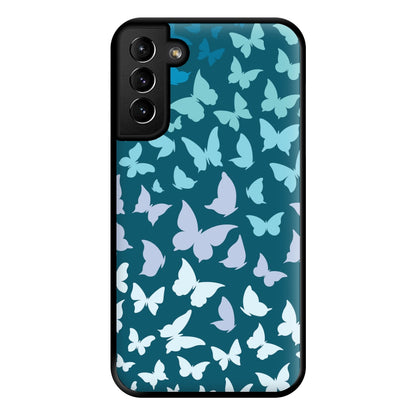 Blue Gradient Butterfly - Butterfly Patterns Phone Case for Galaxy S21 Plus