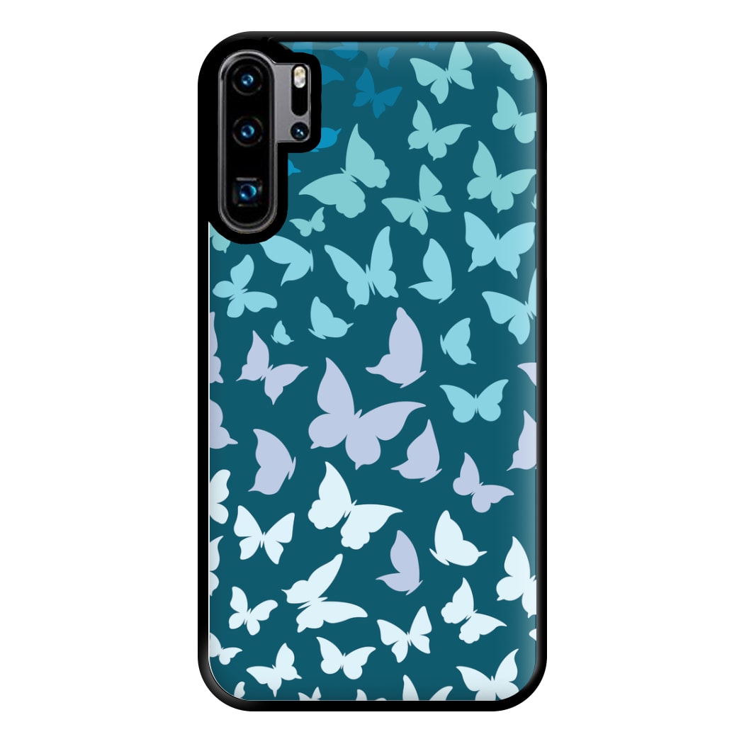 Blue Gradient Butterfly - Butterfly Patterns Phone Case for Huawei P30 Pro