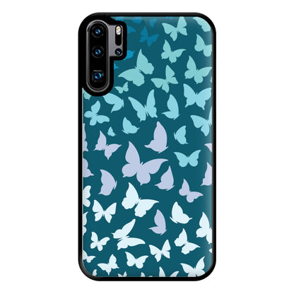 Blue Gradient Butterfly - Butterfly Patterns Phone Case for Huawei P30 Pro