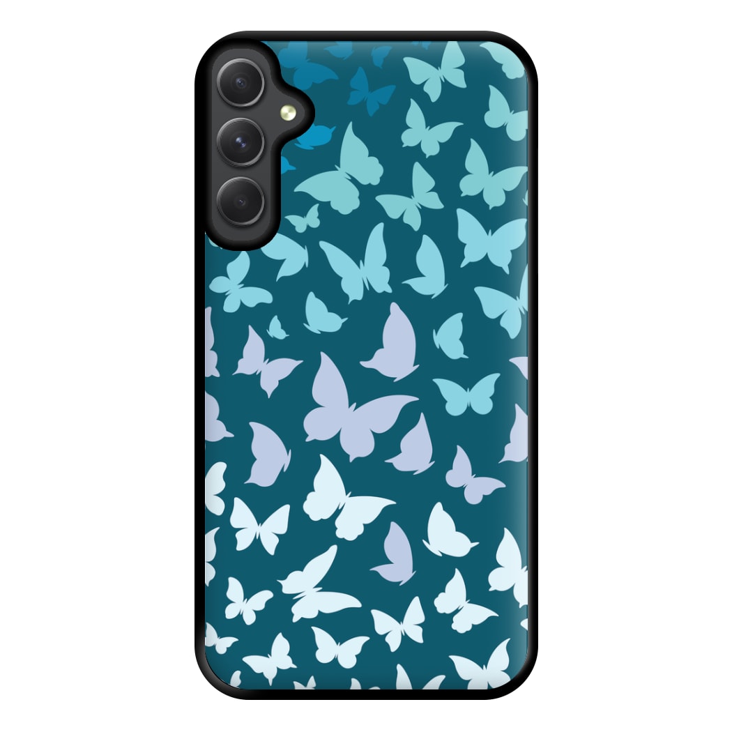 Blue Gradient Butterfly - Butterfly Patterns Phone Case for Galaxy A54