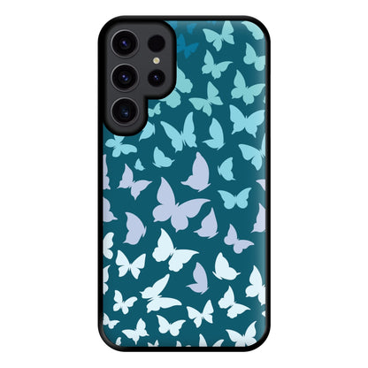 Blue Gradient Butterfly - Butterfly Patterns Phone Case for Galaxy S23 Ultra