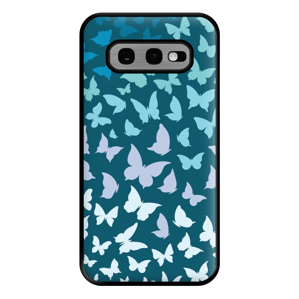 Blue Gradient Butterfly - Butterfly Patterns Phone Case for Galaxy S10e