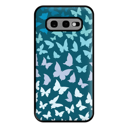 Blue Gradient Butterfly - Butterfly Patterns Phone Case for Galaxy S10e