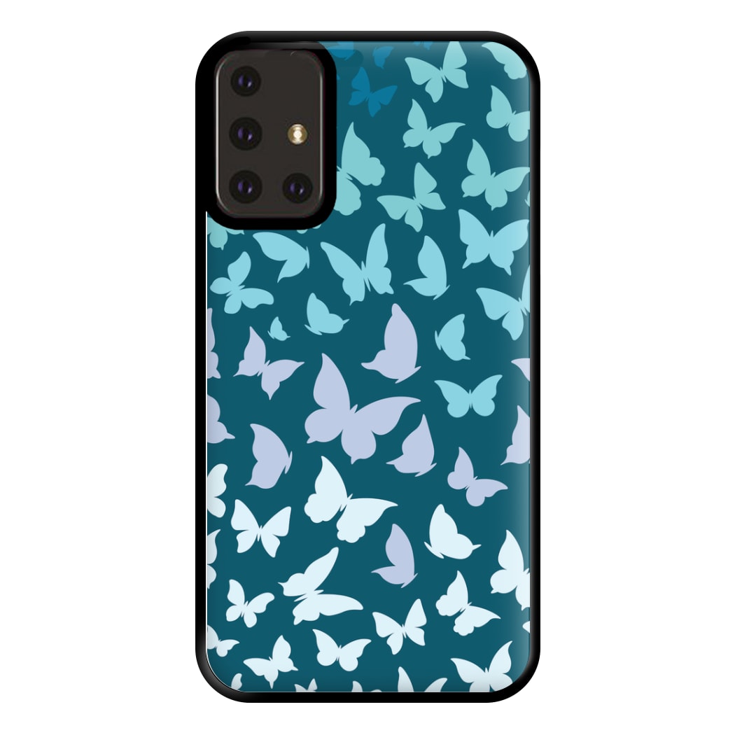 Blue Gradient Butterfly - Butterfly Patterns Phone Case for Galaxy A71