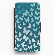 Blue Gradient Butterfly - Butterfly Patterns Flip / Wallet Phone Case 1