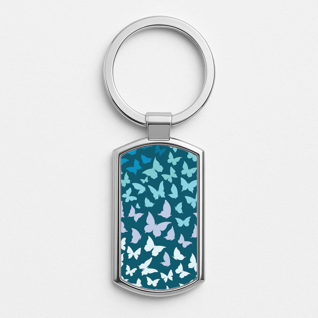 Blue Gradient Butterfly - Butterfly Patterns Luxury Keyring