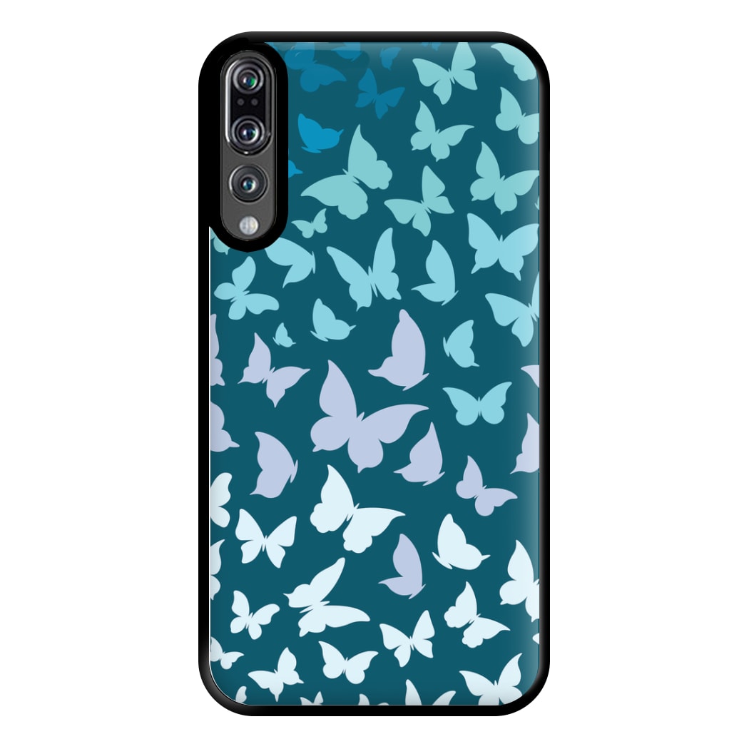 Blue Gradient Butterfly - Butterfly Patterns Phone Case for Huawei P20 Pro