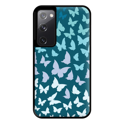 Blue Gradient Butterfly - Butterfly Patterns Phone Case for Galaxy S20FE