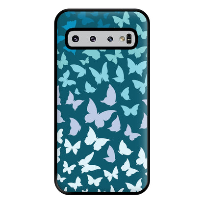 Blue Gradient Butterfly - Butterfly Patterns Phone Case for Galaxy S10 Plus