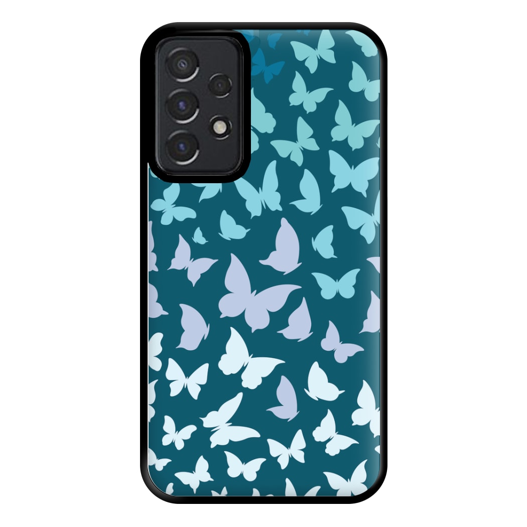 Blue Gradient Butterfly - Butterfly Patterns Phone Case for Galaxy A52 / A52s