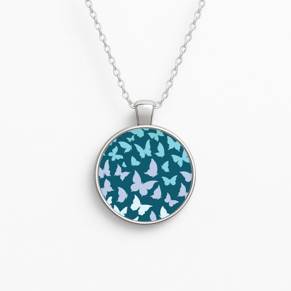 Blue Gradient Butterfly - Butterfly Patterns Necklace