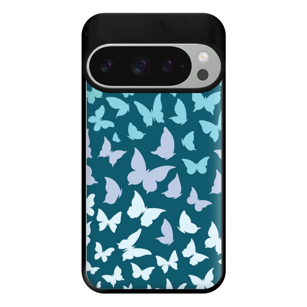 Blue Gradient Butterfly - Butterfly Patterns Phone Case for Google Pixel 9 Pro XL