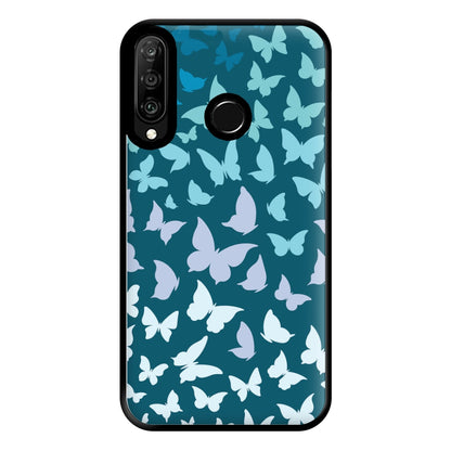 Blue Gradient Butterfly - Butterfly Patterns Phone Case for Huawei P30 Lite