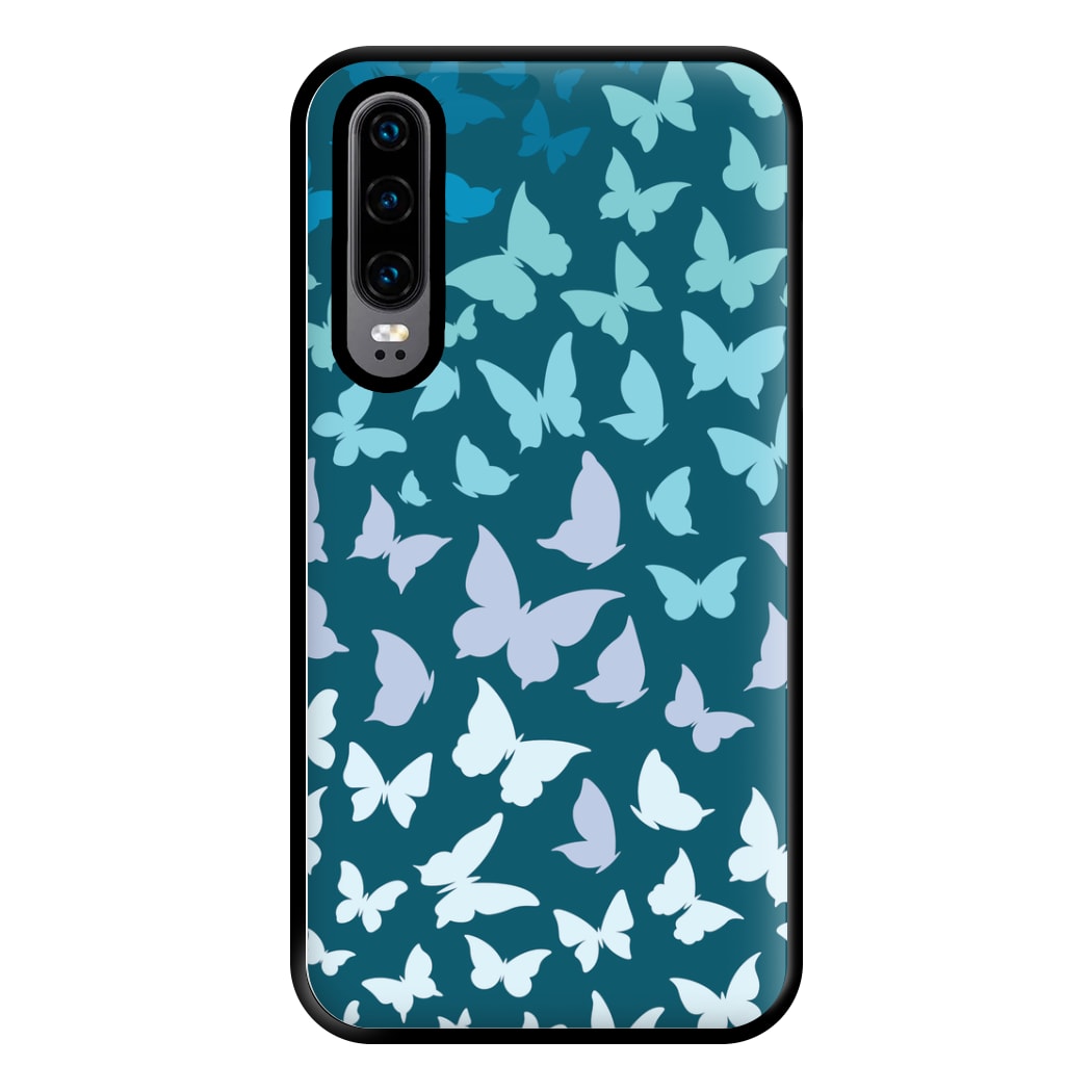 Blue Gradient Butterfly - Butterfly Patterns Phone Case for Huawei P30