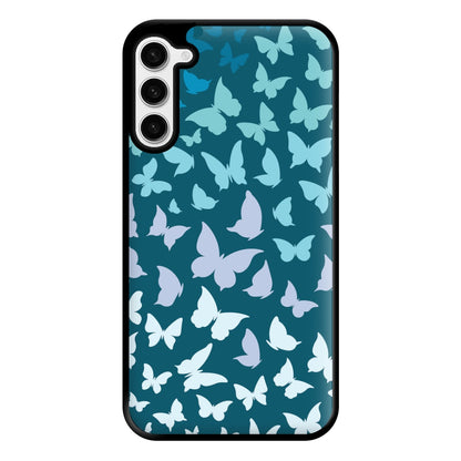 Blue Gradient Butterfly - Butterfly Patterns Phone Case for Galaxy S23 Plus