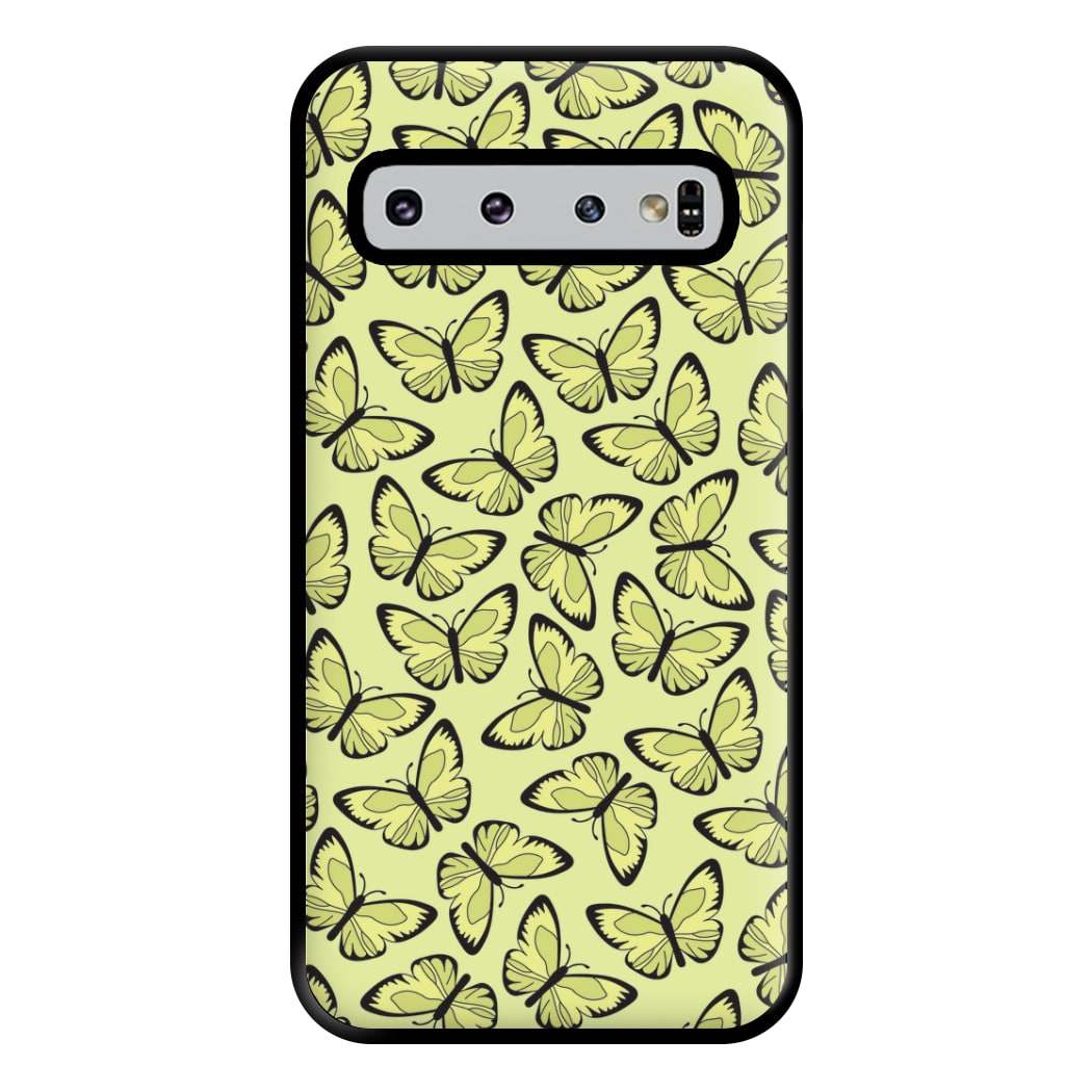 Yellow And Black Butterfly - Butterfly Patterns Phone Case for Galaxy S10 Plus